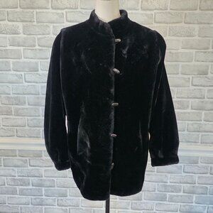 Vintage Black Faux Fur Coat Borgazia Dubrowsky & Perlbinder Minky Soft Luxury
